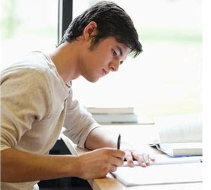 student studying
