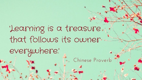 learning is a treasure that follows its owner everywhere